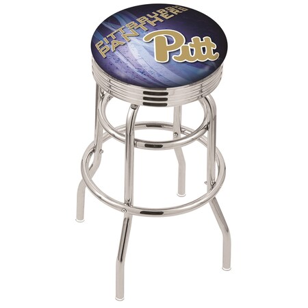 Holland Bar Stool Co 30" Blk Wrinkle Pitt Swivel Bar Stool, Laser Engraved Back L7C3C30Pittsb-D2
